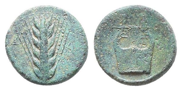 Southern Lucania, Metapontion, c. 4th century BC. Æ (13mm, 1.99g).  - Auction Greek, Roman, Byzantine Coins - Bertolami Fine Art - Prague