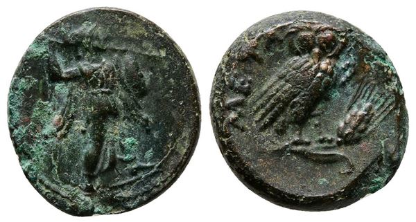 Southern Lucania, Metapontion, c. 225-200(?) BC. Æ (15mm, 3.38g).