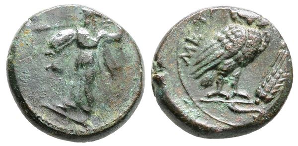 Southern Lucania, Metapontion, c. 225-200(?) BC. Æ (15mm, 3.53g).