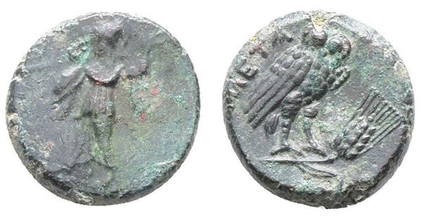 Southern Lucania, Metapontion, c. 225-200(?) BC. Æ (15mm, 3.66g).