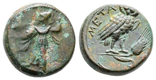 Southern Lucania, Metapontion, c. 225-200(?) BC. Æ (15mm, 4.25g).