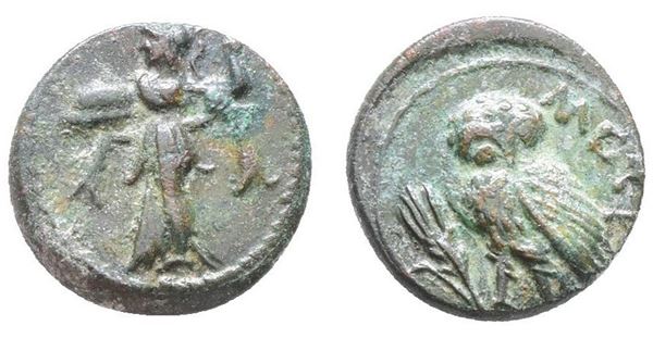 Southern Lucania, Metapontion, c. 225-200(?) BC. Æ (15mm, 2.96g).