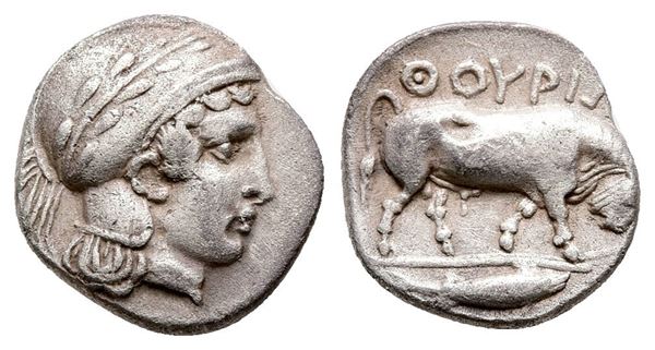 Southern Lucania, Thourioi, c. 443-400 BC. AR Triobol (12 mm, 1.18 g).