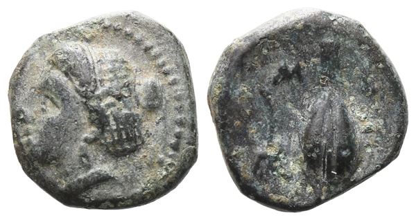 Southern Lucania, Metapontion, c. 340-275 BC. Æ (11 mm, 1.45 g).  - Auction GREEK & ROMAN PROVINCIAL COINS AND NUMISMATIC LITERATURE Including a wide selection of Alexandrian Coins from the Dattari Collection - Bertolami Fine Art - Prague