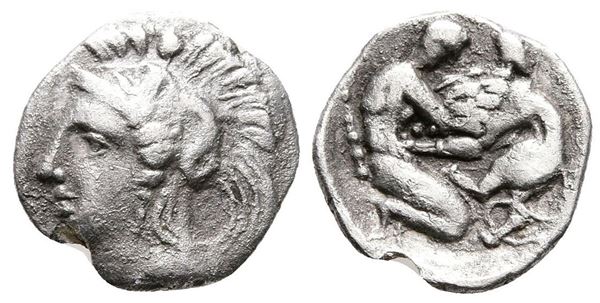Southern Apulia, Tarentum, c. 325-280 BC. AR Diobol (12mm, 0.91g).