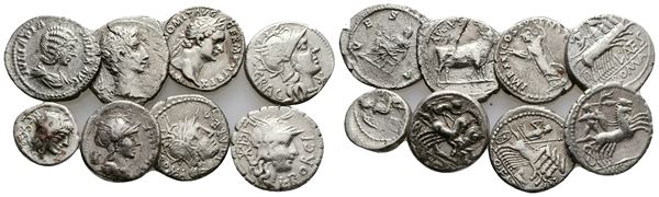 Lot of 8 Ar Roman coins. lot sold as is, no return