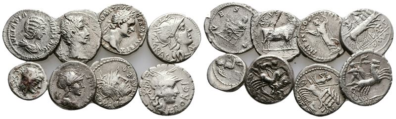 Lot Of 8 Ar Roman Coins. Lot Sold As Is, No Return