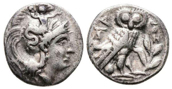 Southern Apulia, Tarentum, c. 302-280 BC. AR Drachm (17mm, 3.02g).