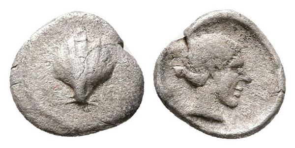 Southern Apulia, Tarentum, c. 470-450 BC. AR Litra (7mm, 0.37g).