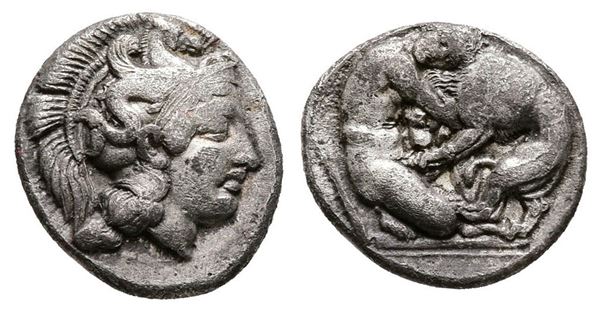 Southern Apulia, Tarentum, c. 380-325 BC. AR Diobol (11mm, 1.15g).