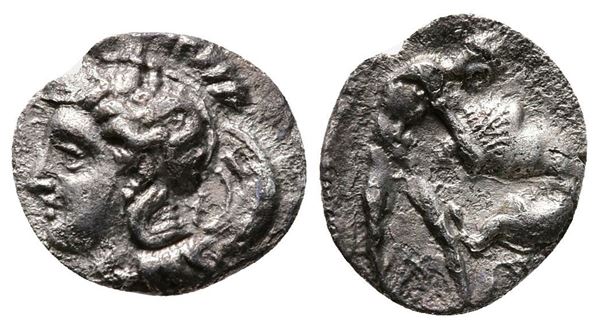 Southern Apulia, Tarentum, c. 380-325 BC. AR Diobol (11mm, 0.80g).