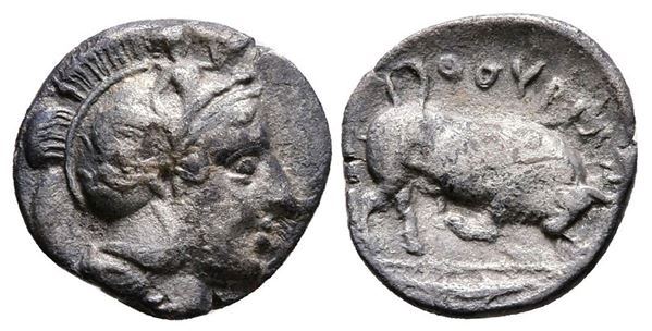 Southern Lucania, Thourioi, c. 400-350 BC. AR Triobol (12mm, 0.95g).