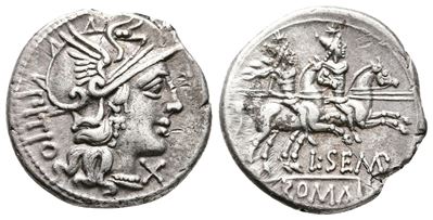 L. Sempronius Pitio, Rome, 148 Bc. Ar Denarius (20mm, 3.75g).
