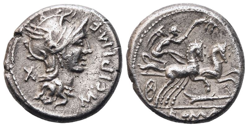 M. Cipius, Denarius, 115-114 Bc; Ar (3,70 G; 16,5 MM; 6 H)