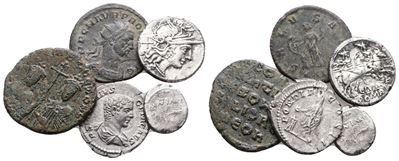 Lot Of 5 Roman Coins. Lot Sold As Is, No Return