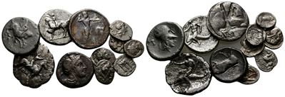 Lot Of 11 Ar Greek Coins. Lot Sold As Is, No Return