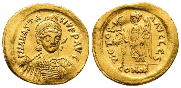 Anastasius I (491-518). AV Solidus (21mm, 4.46g).