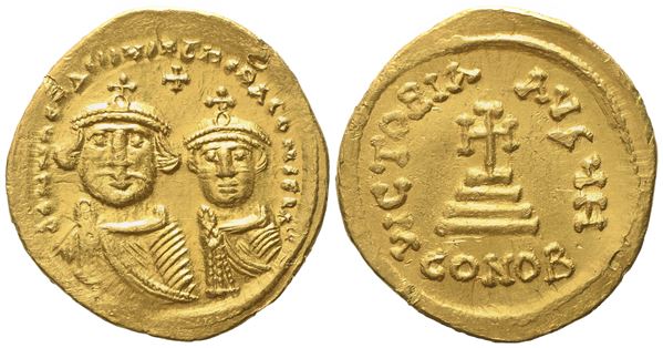 Heraclius (610-641), with Heraclius Constantine, Solidus; AV (4,55 g; 21 mm)