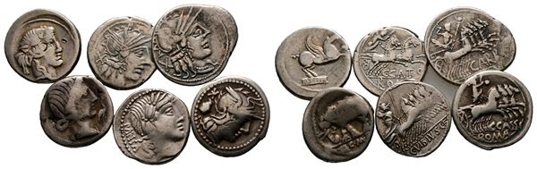 Lot of 6 Roman Republican Denarii  - Auction Greek, Roman and Byzantine Coins	 - Bertolami Fine Art - Prague