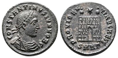 Constantine II (caesar, 316-337). Æ Follis (18mm, 2.87g).
