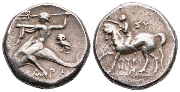 Southern Apulia, Tarentum, c. 272-240 BC. Replica of AR Nomos (19mm, 6.39g).  - Auction Greek, Roman and Byzantine Coins	 - Bertolami Fine Art - Prague