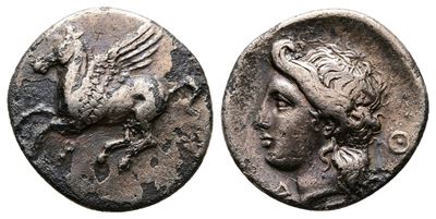 Corinth, C. 350/45-285 Bc. Ar Drachm (15mm, 2.44g).