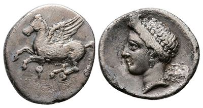 Corinth, C. 350-300 Bc. Ar Drachm (17mm, 2.44g).