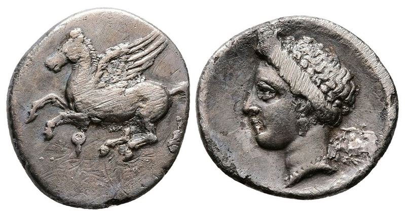 Corinth, C. 350-300 Bc. Ar Drachm (17mm, 2.44g).