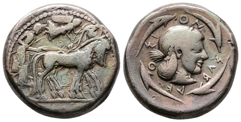 Sicily, Syracuse, C. 485-466 Bc. Ar Tetradrachm (24mm, 16.95g).