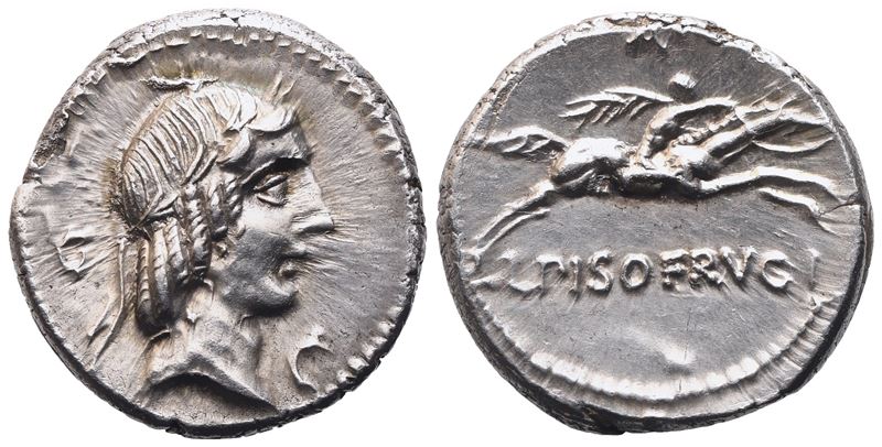L. Calpurnius Piso Frugi, Denarius, 90 BC; AR (3,94 g; 17,8 mm; 9 h)