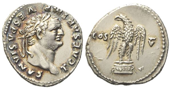 Titus Caesar, Denarius struck under Vespasian, Rome, AD 76; AR (g 3,21; mm 19,3)
