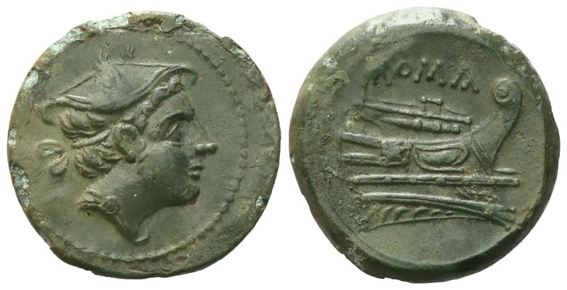Anonymous, Semuncia, c. 217-215 BC; Æ (4,,06 g; 18,6 mm; 11 h)