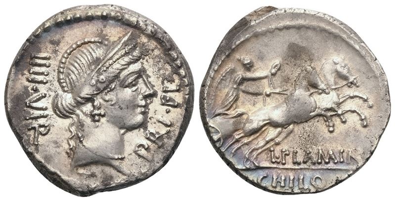 L. Flaminius Chilo, Denarius, Rome, 43 BC; AR (3,86 g; 17,6 mm; 6 h)