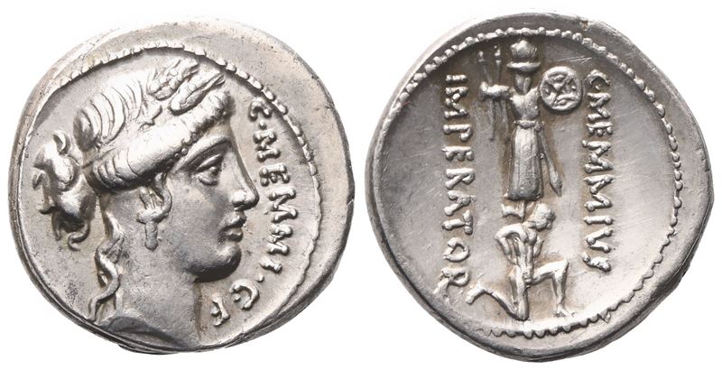 C. Memmius C. F., Denarius, 56 Bc; Ar (4 G; 18 MM; 5 H)