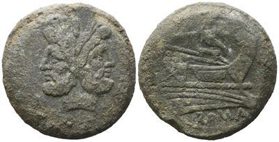 Anonymous, As, C. 206-195 Bc; Æ (46,73 G; 35,2 MM; 5 H)