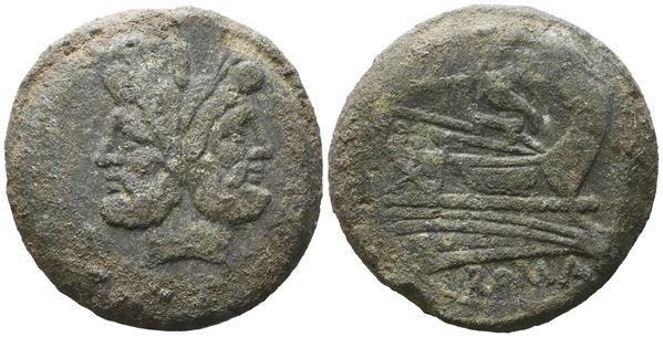 Anonymous, As, c. 206-195 BC; Æ (46,73 g; 35,2 mm; 5 h)