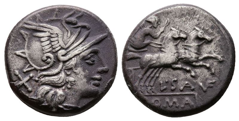 L. Saufeius, Rome, 152 Bc. Ar Denarius (17mm, 4.04g).