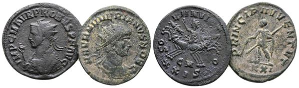 Lot of 2 Roman Imperial Antoninianii, to be catalogued. Lot sold as is, no return