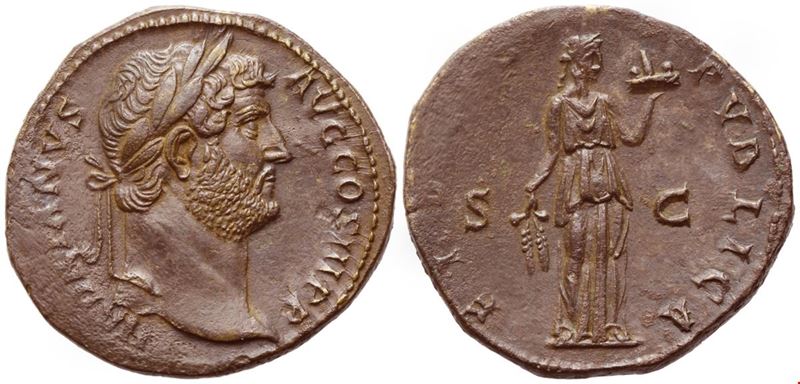 Hadrian (117–138), Sesterzio romano, Roma, 136 d.C., bronzo