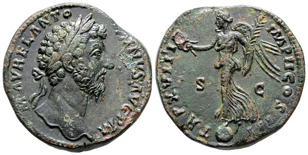 Marcus Aurelius (161-180). Æ Sestertius (32 mm, 22.84 g).