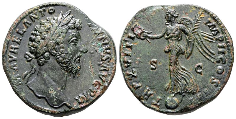 Marcus Aurelius (161-180). Æ Sestertius (32 MM, 22.84 G).