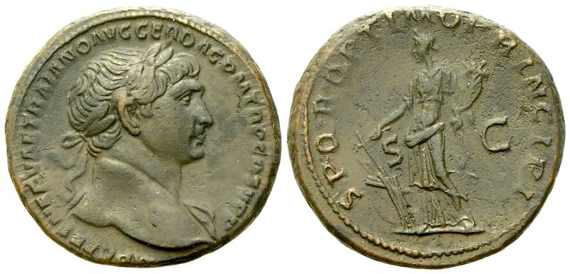 Trajan (98-117), As, Rome, Ad 103-111; Æ(g 13,95; MM 28)