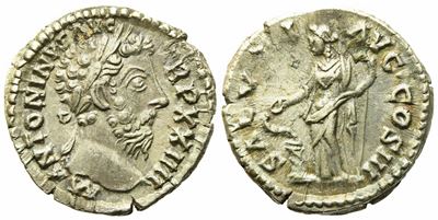 Marcus Aurelius (138-161), Denarius, Rome, Ad 170; Ar (g 3,29; MM 18,5)