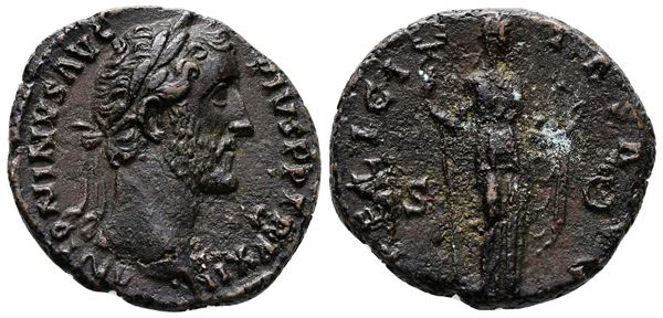 Antoninus Pius (138-161). Æ As (24mm, 8.08g).  - Auction Greek, Roman and Byzantine Coins	 - Bertolami Fine Art - Prague