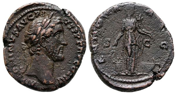 Antoninus Pius (138-161). Æ As (26mm, 10.29g).  - Auction Greek, Roman and Byzantine Coins	 - Bertolami Fine Art - Prague