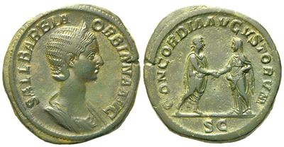 Orbiana, Sestertius Struck Under Severus Alexander, Rome, Ad 225; Æ (g 25,65; MM 32)