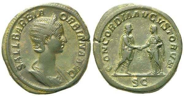 Orbiana, Sestertius struck under Severus Alexander, Rome, AD 225; Æ (g 25,65; mm 32)