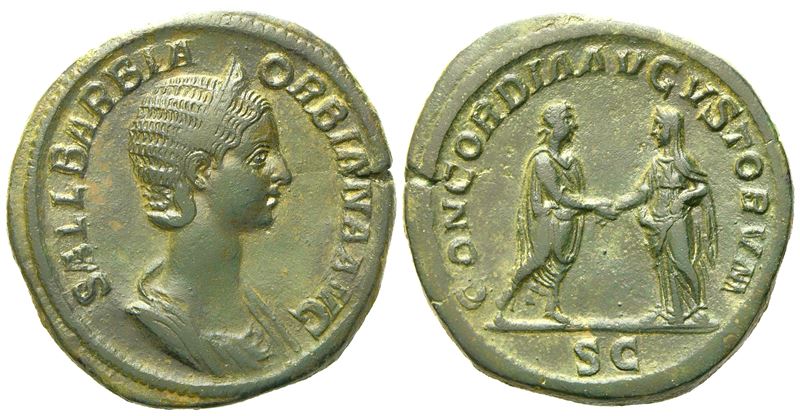 Orbiana, Sestertius Struck Under Severus Alexander, Rome, Ad 225; Æ (g 25,65; MM 32)