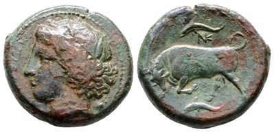 Sicily, Syracuse. Agathokles (317-289 Bc). Æ Hemilitron (22 MM, 9.50 G).