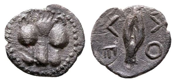Sicily, Leontinoi, c. 475-466 BC. AR Obol (9 mm, 0.29 g).
